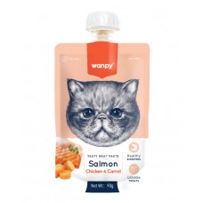 Wanpy Salmon with Chicken & Carrot ЛОСОСЬ і КУРКА рідкі смаколики для котів 90 г (WP_87153)